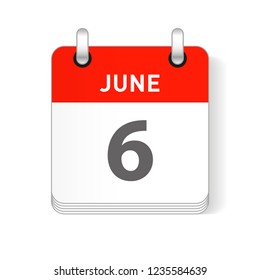 June 6 date visible on a page a day organizer calendar