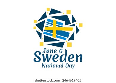 June 6, National Day. Happy Sweden National Day (Sveriges nationaldag) Vector Illustration. Suitable for greeting card, poster and banner