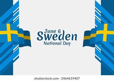 June 6, National Day. Happy Sweden National Day (Sveriges nationaldag) Vector Illustration. Suitable for greeting card, poster and banner