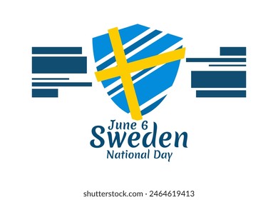 June 6, National Day. Happy Sweden National Day (Sveriges nationaldag) Vector Illustration. Suitable for greeting card, poster and banner