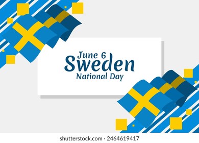 June 6, National Day. Happy Sweden National Day (Sveriges nationaldag) Vector Illustration. Suitable for greeting card, poster and banner