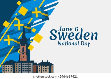 June 6, National Day. Happy Sweden National Day (Sveriges nationaldag) Vector Illustration. Suitable for greeting card, poster and banner