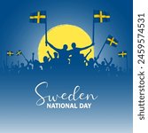 June 6, National Day Sweden. Sweden Independence Day. Sweden National Day vector.