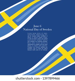 June 6, National Day of Sweden Vector Illustration. Suitable for greeting card, poster and banner 