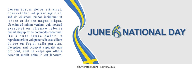 June 6, National Day of Sweden Vector Illustration. Suitable for greeting card, poster and banner 