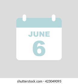 JUNE 6,calendar icon.