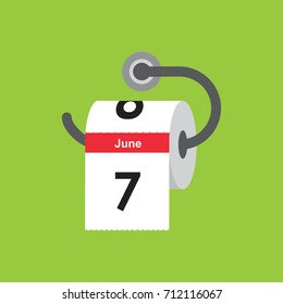 June 7. Calendar icon. Flat design. Vector illustration