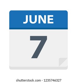 June 7 - Calendar Icon - Vector Illustration