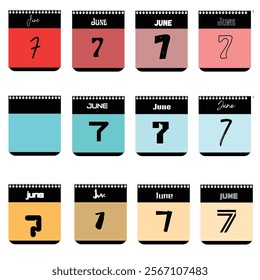 June 7th Calendar Designs: A Collection of Creative Number 7 Illustrations