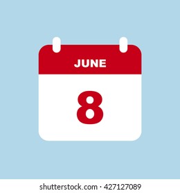 JUNE 8 calendar Icon. 