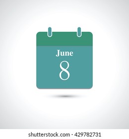 june 8. Calendar Icon - 