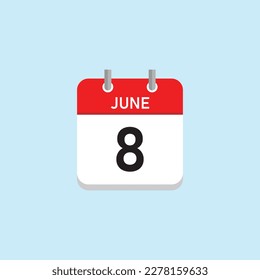 June 8 Concept Design. Vector Illustration.