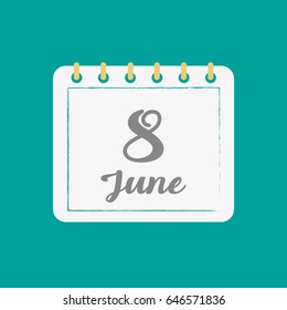 June 8.Calendar icon.