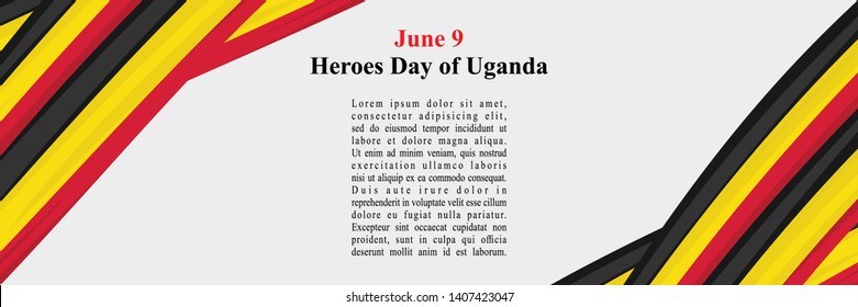 June 9, Heroes Day of Uganda  Vector Illustration. Suitable for greeting card, poster and banner 