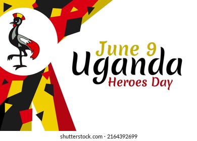 June 9, Heroes Day of Uganda  Vector Illustration. Suitable for greeting card, poster and banner 