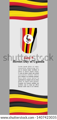 June 9, Heroes Day of Uganda  Vector Illustration. Suitable for greeting card, poster and banner 