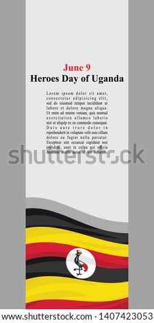 June 9, Heroes Day of Uganda  Vector Illustration. Suitable for greeting card, poster and banner 