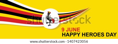 June 9, Heroes Day of Uganda  Vector Illustration. Suitable for greeting card, poster and banner 