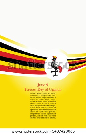 June 9, Heroes Day of Uganda  Vector Illustration. Suitable for greeting card, poster and banner 