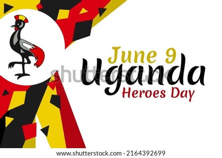 June 9, Heroes Day of Uganda  Vector Illustration. Suitable for greeting card, poster and banner 