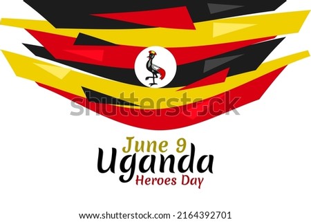 June 9, Heroes Day of Uganda  Vector Illustration. Suitable for greeting card, poster and banner 