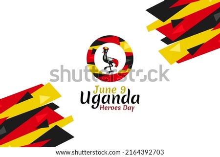 June 9, Heroes Day of Uganda  Vector Illustration. Suitable for greeting card, poster and banner 