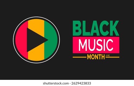  June is Black Music Month. Celebration Concept, Music Poster, Banners, Cards, Social Media Post or Black Music Background Design Inspiration Vector Illustration