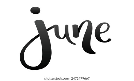 JUNIO Vector negro cepillo caligrafía Anuncio