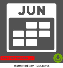 June Calendar Grid icon. Vector EPS illustration style is flat iconic symbol, white color.