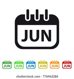 June Calendar Icon -  Colorful Vector symbol