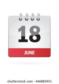 June Calendar Icon On White Background