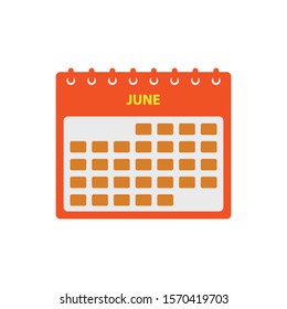 June Calendar Icon Set. Flat style vector EPS.