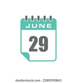 June Calendar Icon Vector Template