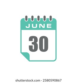 June Calendar Icon Vector Template
