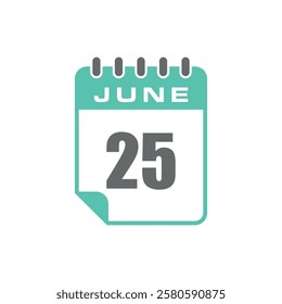 June Calendar Icon Vector Template