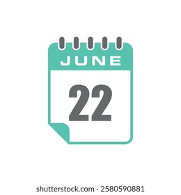 June Calendar Icon Vector Template
