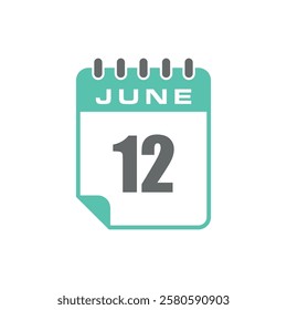 June Calendar Icon Vector Template
