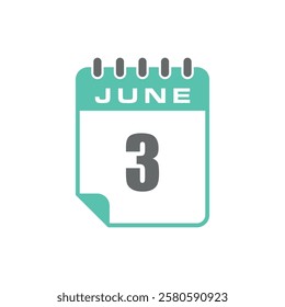 June Calendar Icon Vector Template