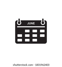 June calendar month isolated on white background