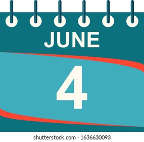 June calendar per day / vector/ 4