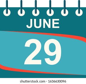 June calendar per day / vector/ 29 June