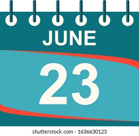 June calendar per day / vector/ 23 June