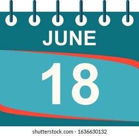 June calendar per day / vector/ 18 June