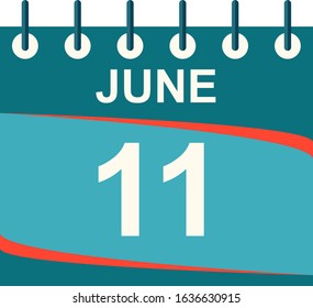 June calendar per day / vector/ 11 June
