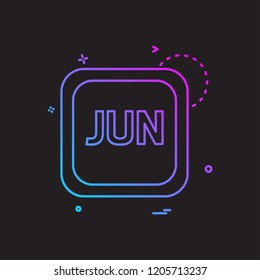 June Calender icon design vector