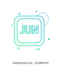 June Calender icon design vector