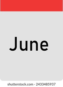June Calender Sign Vector Design	