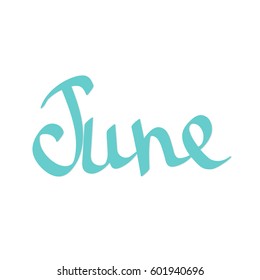 June Calligraphy Lettering Word Design Template Stock Vector (Royalty ...