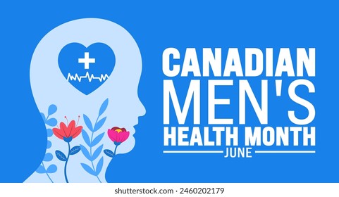 June is Canadian Men's Health Month background template. Holiday concept. use to background, banner, placard, card, and poster design template with text inscription and standard color. vector