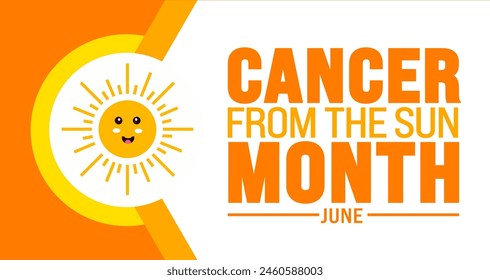 June is Cancer from the Sun Month background template. Holiday concept. use to background, banner, placard, card, and poster design template with text inscription and standard color. vector